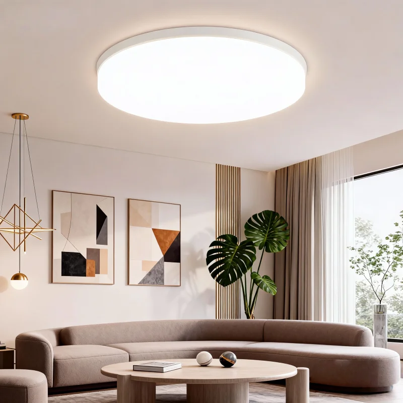 

Светодиодный потолочный светильник, современный потолочный светильник 18-48 Вт, заподлицо, 3000–6000 К, дневной свет, домашнее освещение для спальни, гостиной, кухни