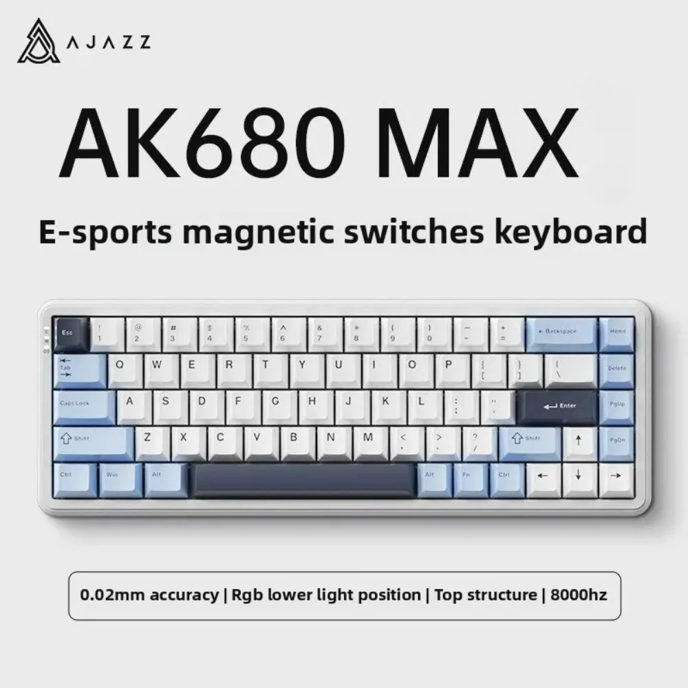 

AJAZZ AK680 MAX Mechanical Keyboard Magnetic Keyboard E-Sports RGB Hot Swap 8k Polling Rate Customized Wired Game Accessories