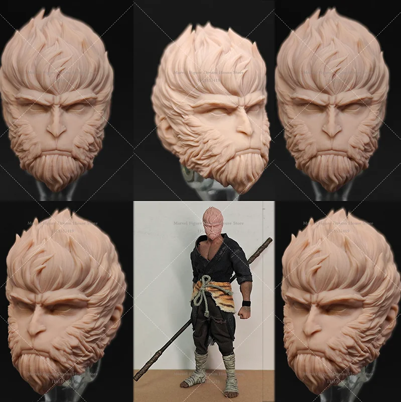 Bm23370 1/12 échelle blanc non panité tête sculpter le Mont le roi singe destin homme voyage vers l'ouest pour figurine d'action de 6 pouces