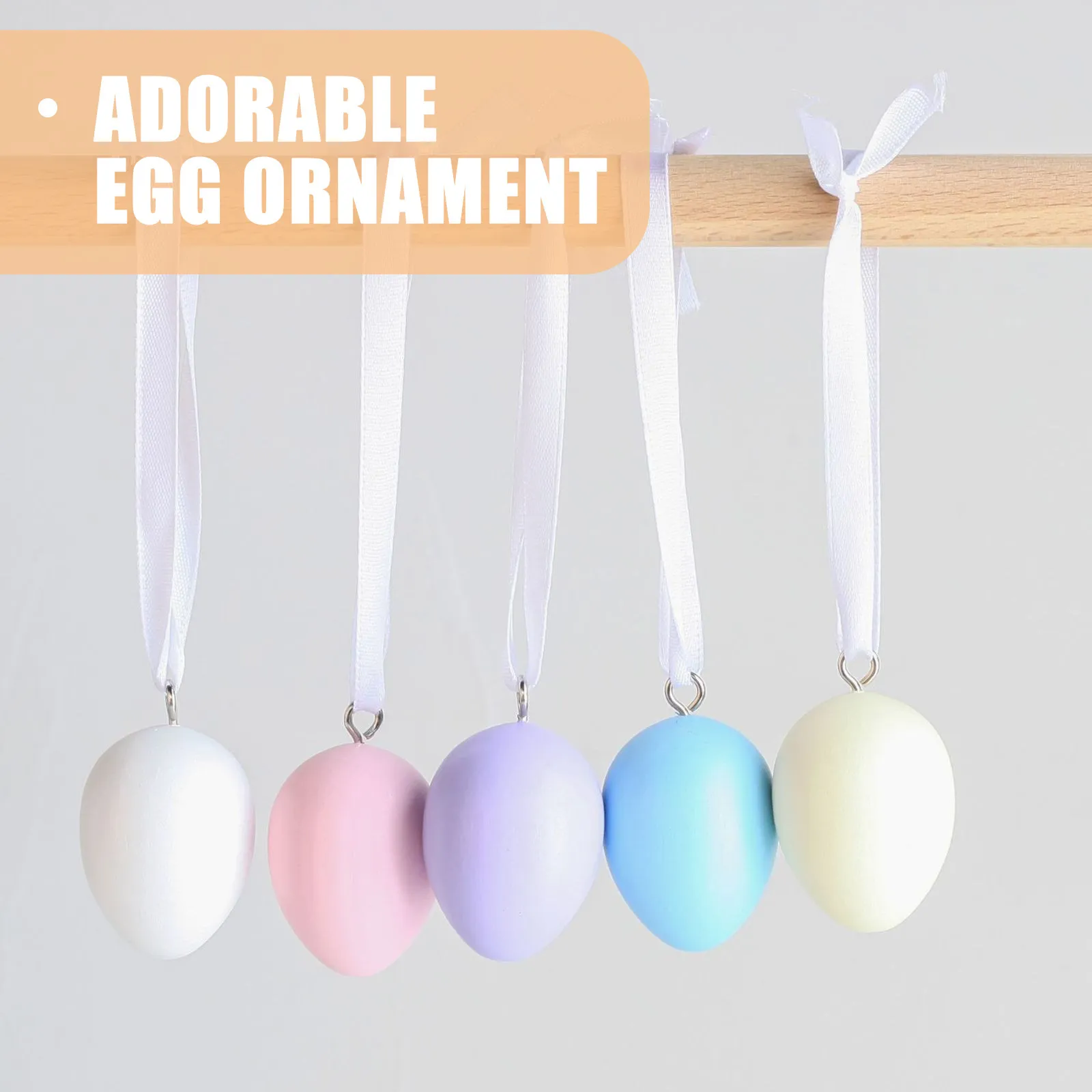 20Pcs Vibrant Wood Easter Egg Pendants DIY Hanging Decoration Bright Exquisite Design for Easter Tree Steps Photo Prop Gift