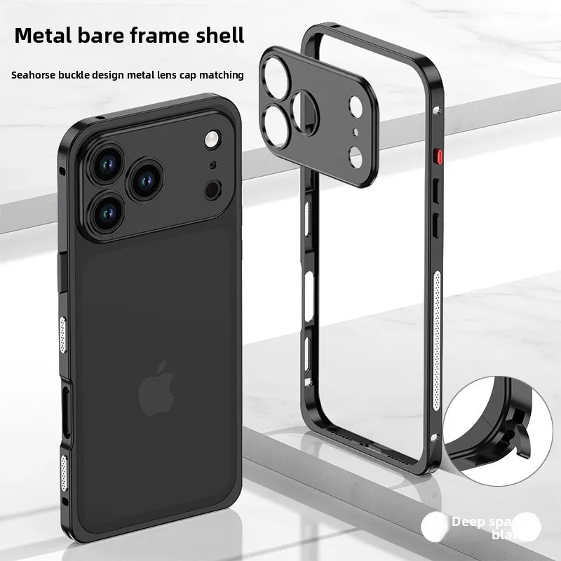 Metal Frame for iPhone 17Pro 17 Pro Max 16 15 CNC Alloy Lock