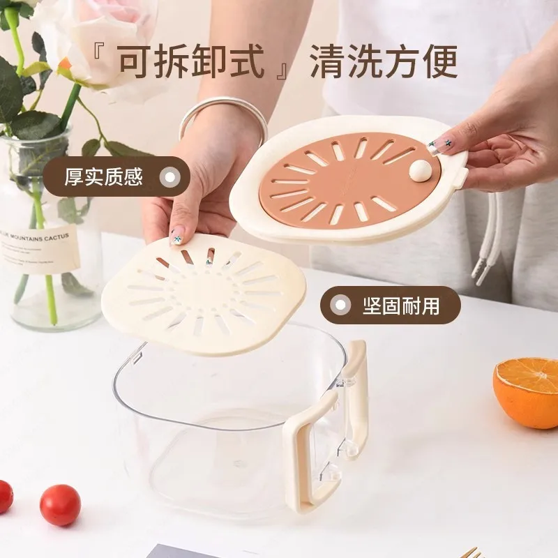 Vegetable basin Double layer fruit washing with lid drain basket Household kitchen 2-in-1 small fruit plate drain artifact