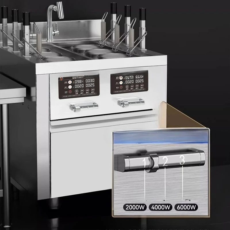 

Fully automatic lifting noodle cooking stove, commercial electric multi-function 6-head intelligent Malatang stainless steel