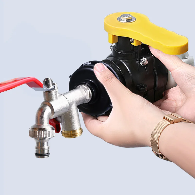 IBC Tank Tap Adapter S60*6 Coarse Thread to Brass/Alloy 16mm Quick Connect Replacement Valve Garden Home Valve Fitting Faucet