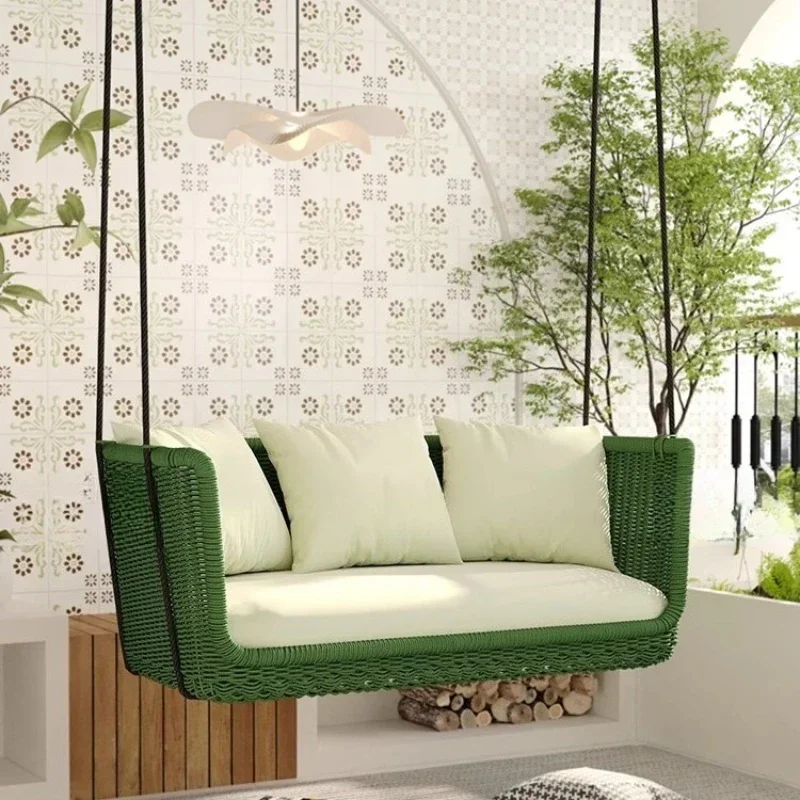 HHHHOutdoor Swing Chair Hanging Basket Rattan Villa Courtyard Swing Indoor Balcony Hammock