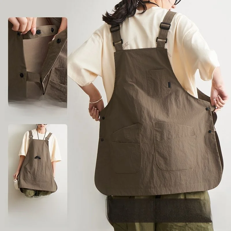 

Универсальный моющийся двусторонний водонепроницаемый фартук для парикмахеров, кофейная одежда для ресторанов, домашней кухни, спецодежда, нестерильное использование