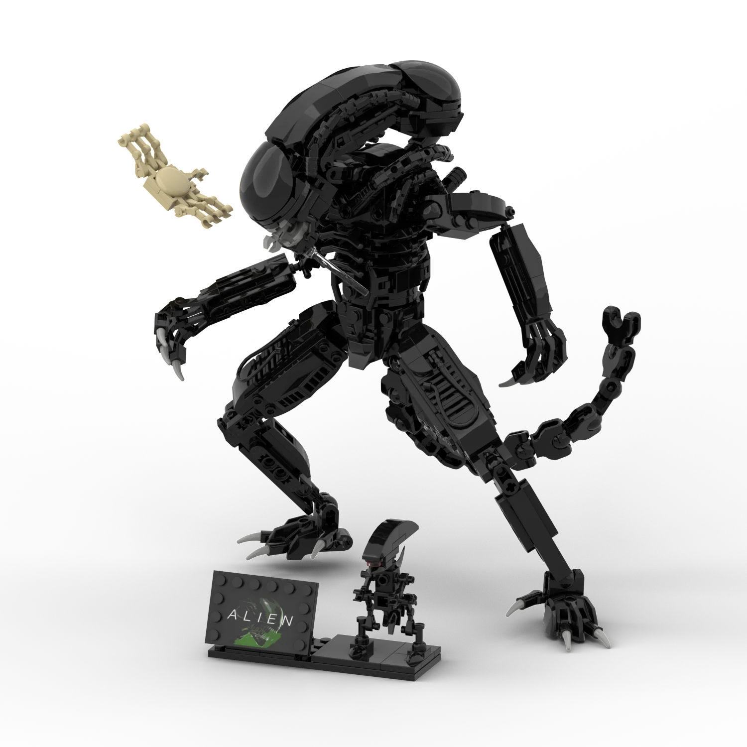 New MOC  Aliens Drooling Monster Building Blocks Xenomorph Action Figure Toys Parasitoid DIY Bricks Gifts For for Adult