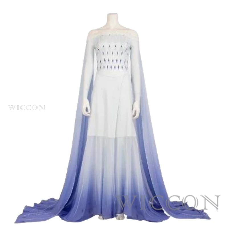 

Ice Winter Queen Princess Cosplay Costume Elsa White Fantasia Dress For Halloween Party Women Girl Ball Dress up Stage Uniforms