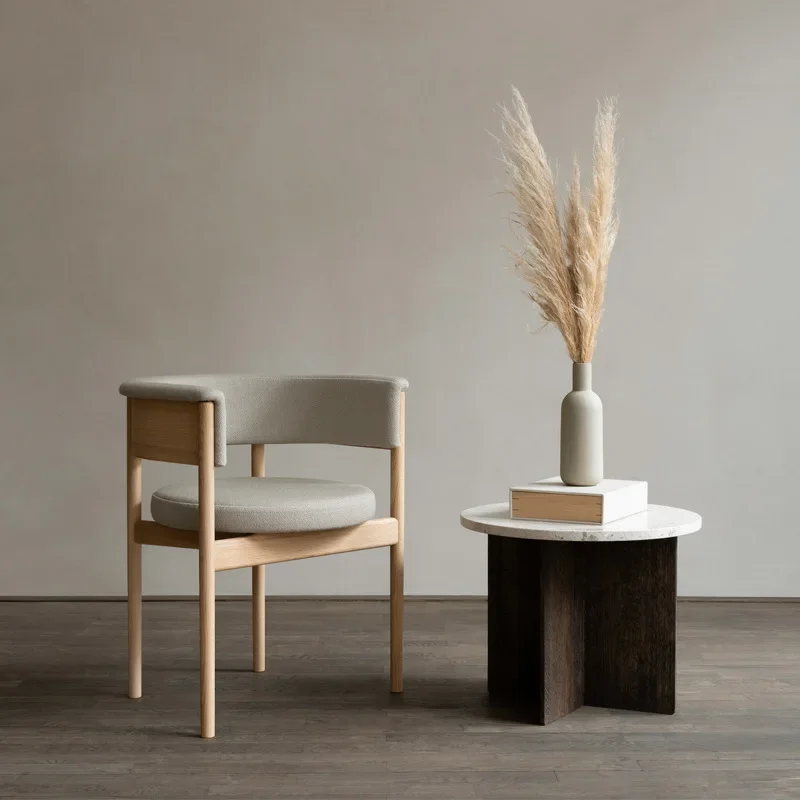 Living Room Wabi Sand Cream Wind Homestay Backrest Dining Chair Single Double