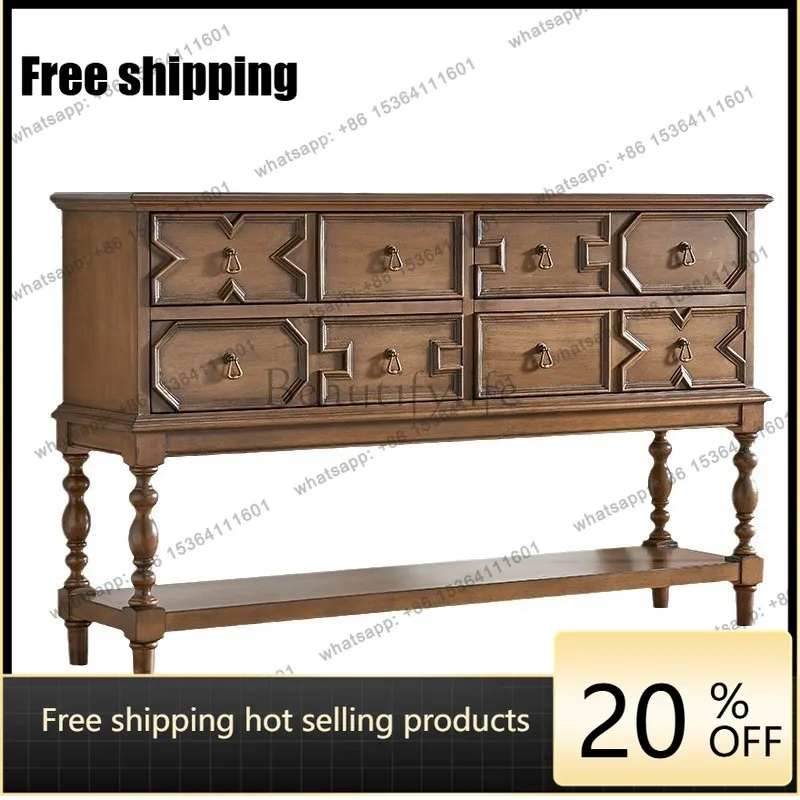 XX American old living room partition cabinet simple foyer dining side cabinet