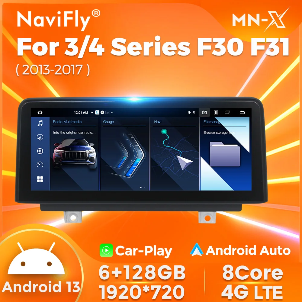 Navifly Android 올인원 차량용 라디오는 BMW 3 시리즈 F30 F31 F34 4 시리즈 F32 F33 F36 NBT 차량용 모니터 자동 GPS 스마트 시스템 차량용 오디오 