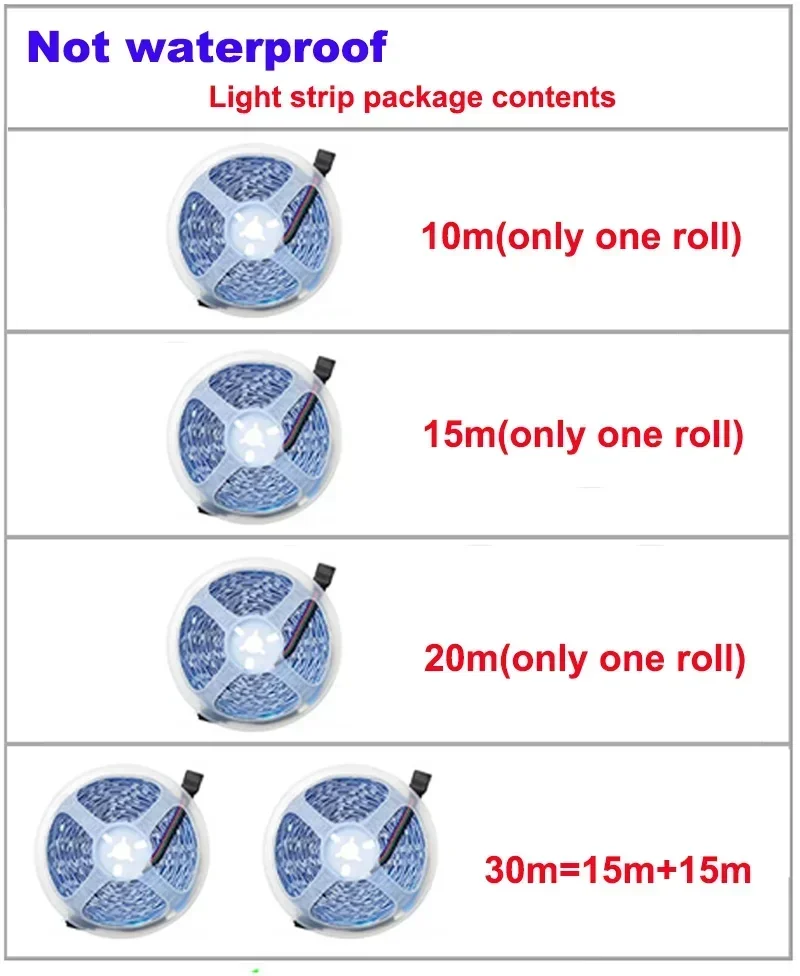 ไฟแถบไฟ LED LED 1-5ม. 10ม. 15ม. 20ม. 30ม. ไฟนีออนไฟ LED RGB สีทีวีแสงไฟ LED ตกแต่งไฟห้องนอน