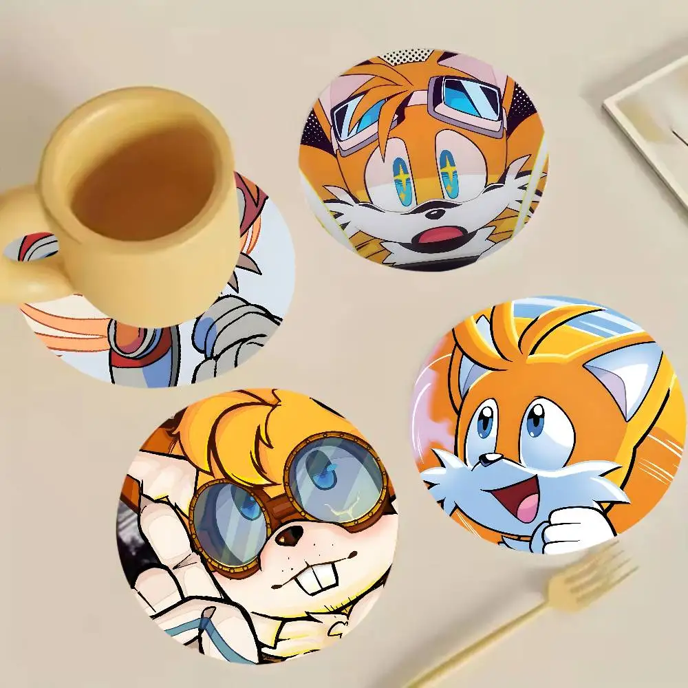 T-Tails Wooden Cup Mat Cappuccino Vodka Juice Water Coaster for Flower Shop