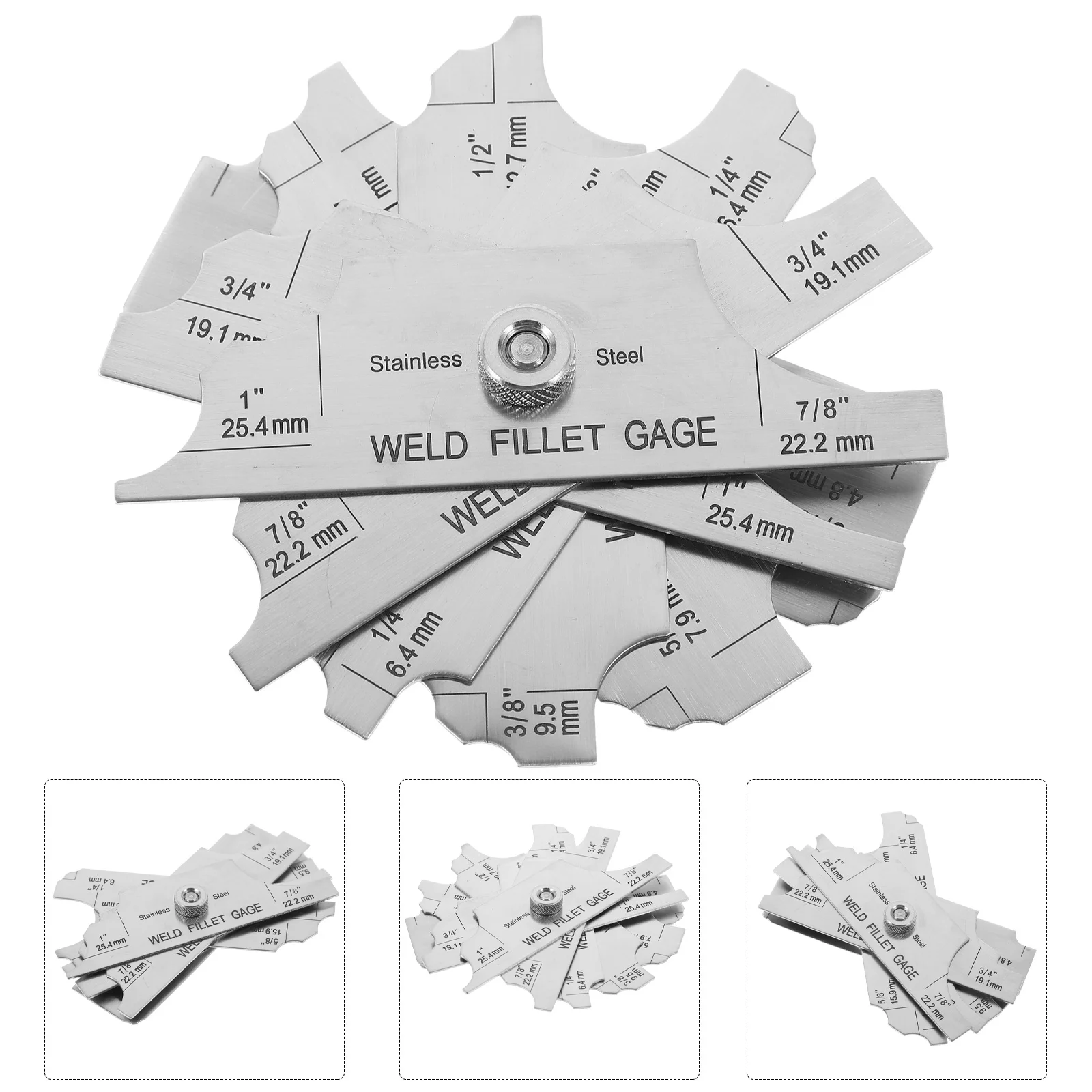 

1Set Fillet Weld Gauge Set Stainless Steel Welding Inspection Ruler 7 Functions Concave Convex Measurement for Professional