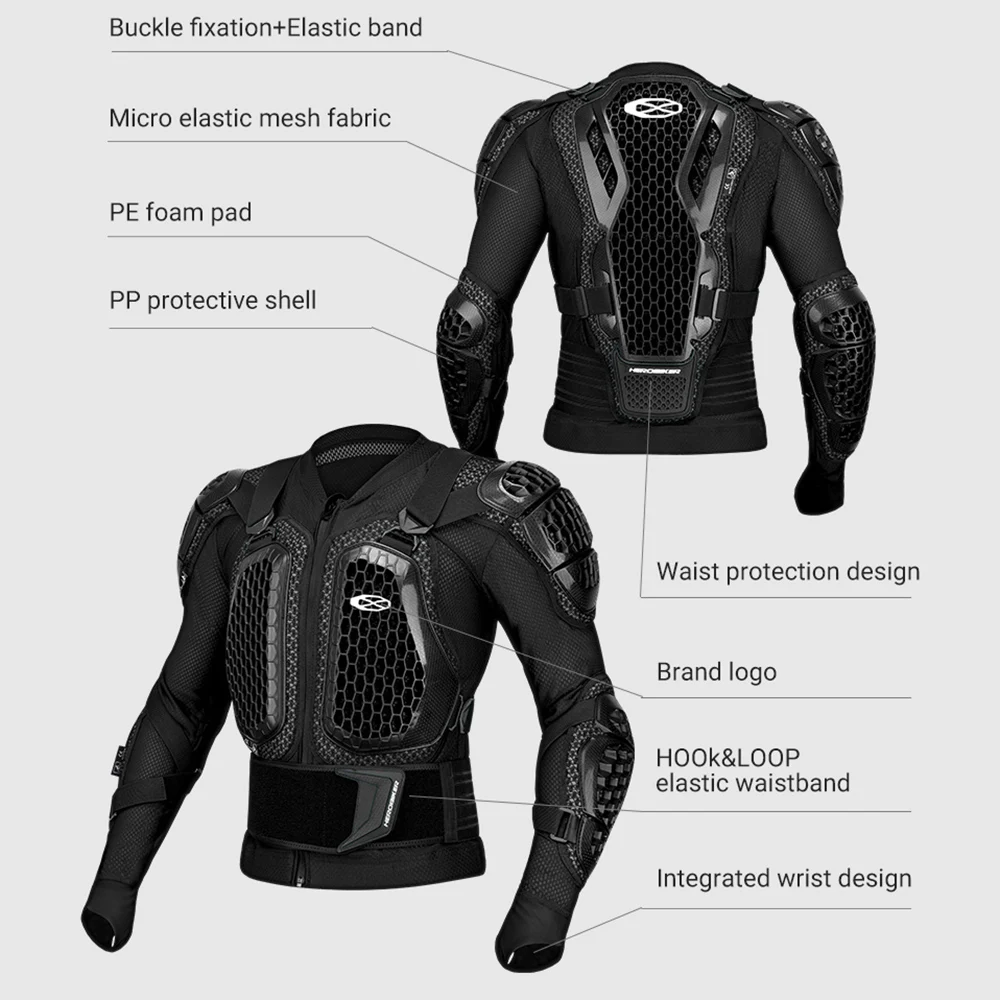Men's Motorcycle Armor Jackets Anti-Fall Motorbike Body Armor Jackets Wear-Resistant Motocross Riding Clothing Protection M-3XL - view 5