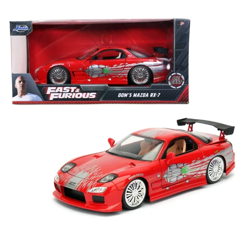Jada1:24 Mazda RX7 modelo de carro de liga de alta simulação rally carro esportivo de corrida brinquedo função deslizante modelo de carro