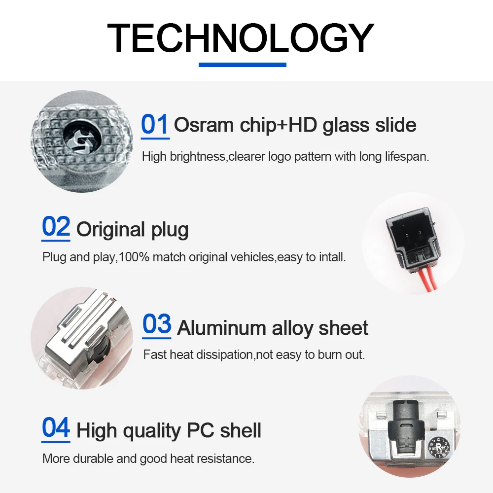 2/4PSC Tesla Welcome Light for Model Y 3 S X Car Door LED Projector puddle lights Ultra-Bright Welcome Light