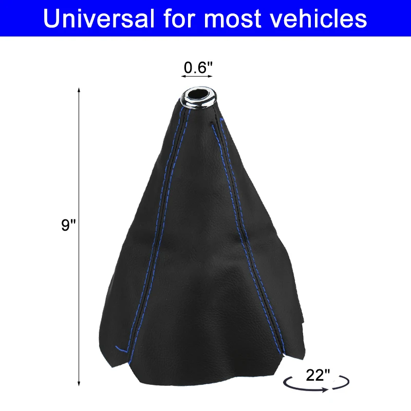 Universal 15mm Gear Shift Collar PU Leather Gear Shift Gaiter Boot Cover For Car Auto Manual