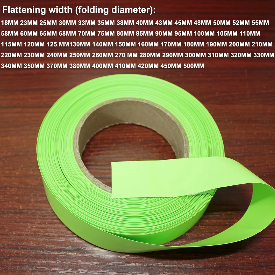 

1kg Fruit green lithium battery assembly DIY special insulation film PVC heat shrinkable sleeve shrink film tube width 250MM