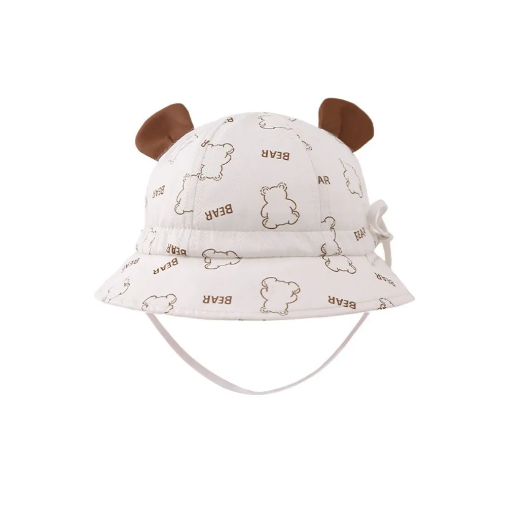

New Trendy Bucket Hat Anti-Sun Adjustable Fishing Cap Anti-UV Cute Bear Beach Hat Outdoor Sports