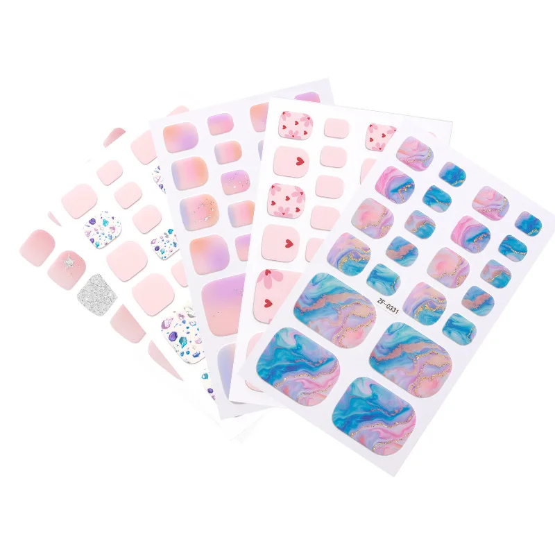 Summer new nail polish film toenail sticker hot glitter powder polka dots cute girl toenail nail sticker Nails stickers