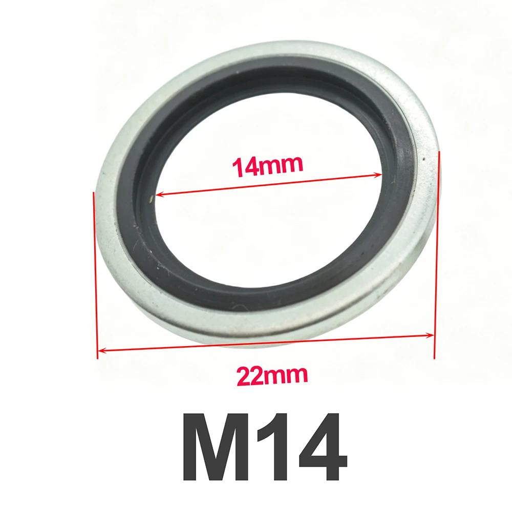 Ölwechsel-Plombe für Motorölwanne, Dichtungsscheibe M12 M14, selbstzentrierend, verzinkt, gummiert, Dichtungsscheibe für Motoröl-Plombe. – Detail 4