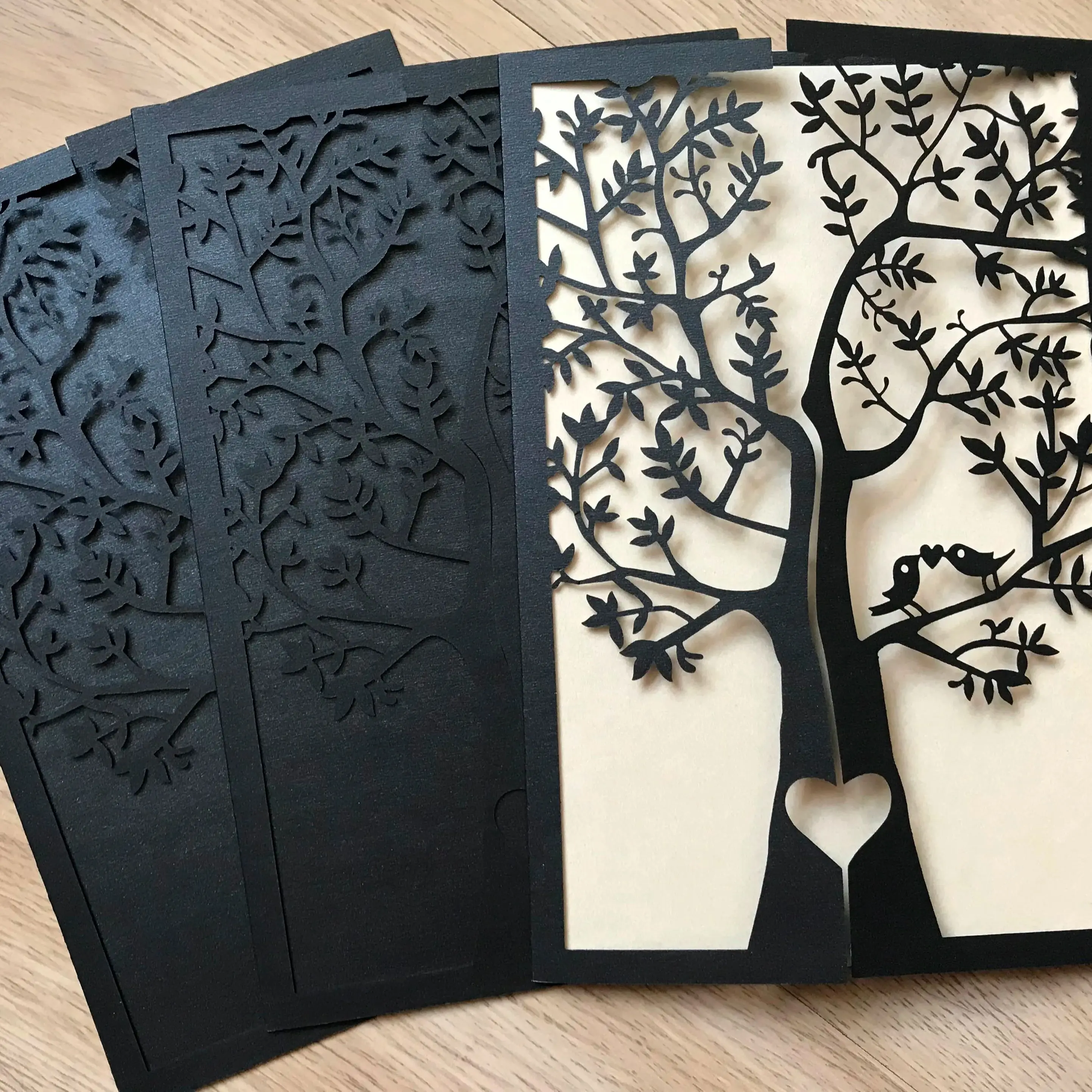 

10pcs Custom Laser Cut Tree Gate fold Wedding Invitations Cards Invite Bridal shower Greeting Birthday for Party Decoration