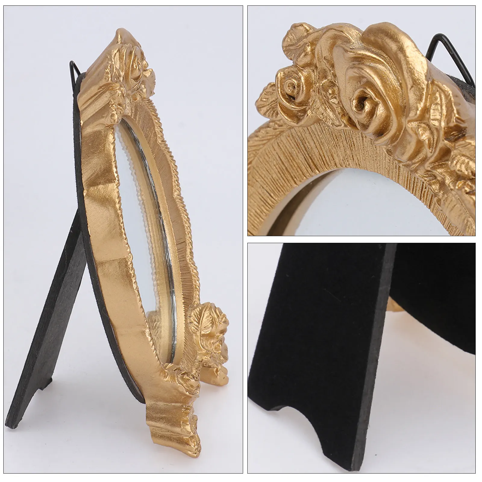 

1Pcs Resin Oval Makeup Mirror Nordic Simple Style Portable Small Mirror Relief Women Beauty Tool Women Make Up Tool