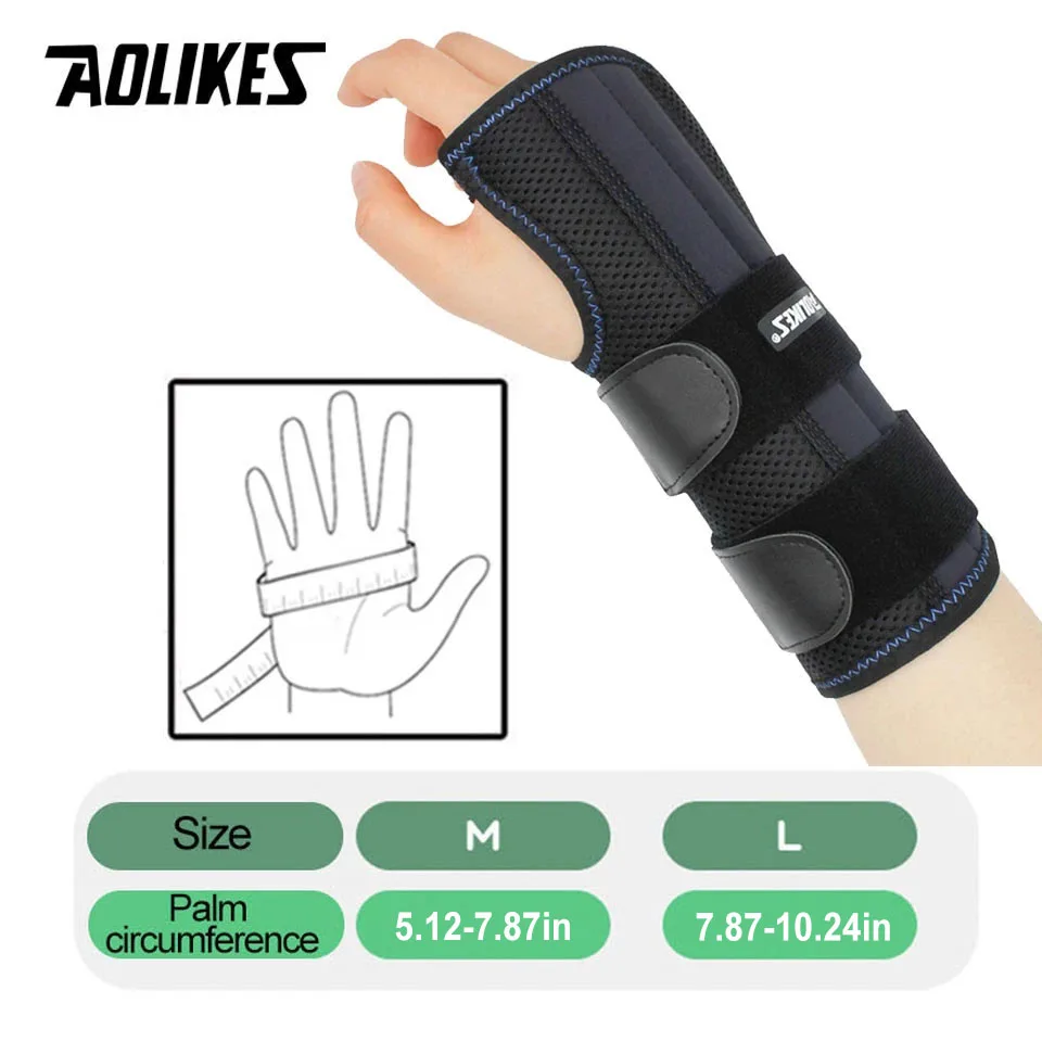 AOLIKES 1PCS Wrist Brace for Carpal Tunnel Arthritis, Wrist Support with Splints Compression Hand Support for Tendonitis Sprain