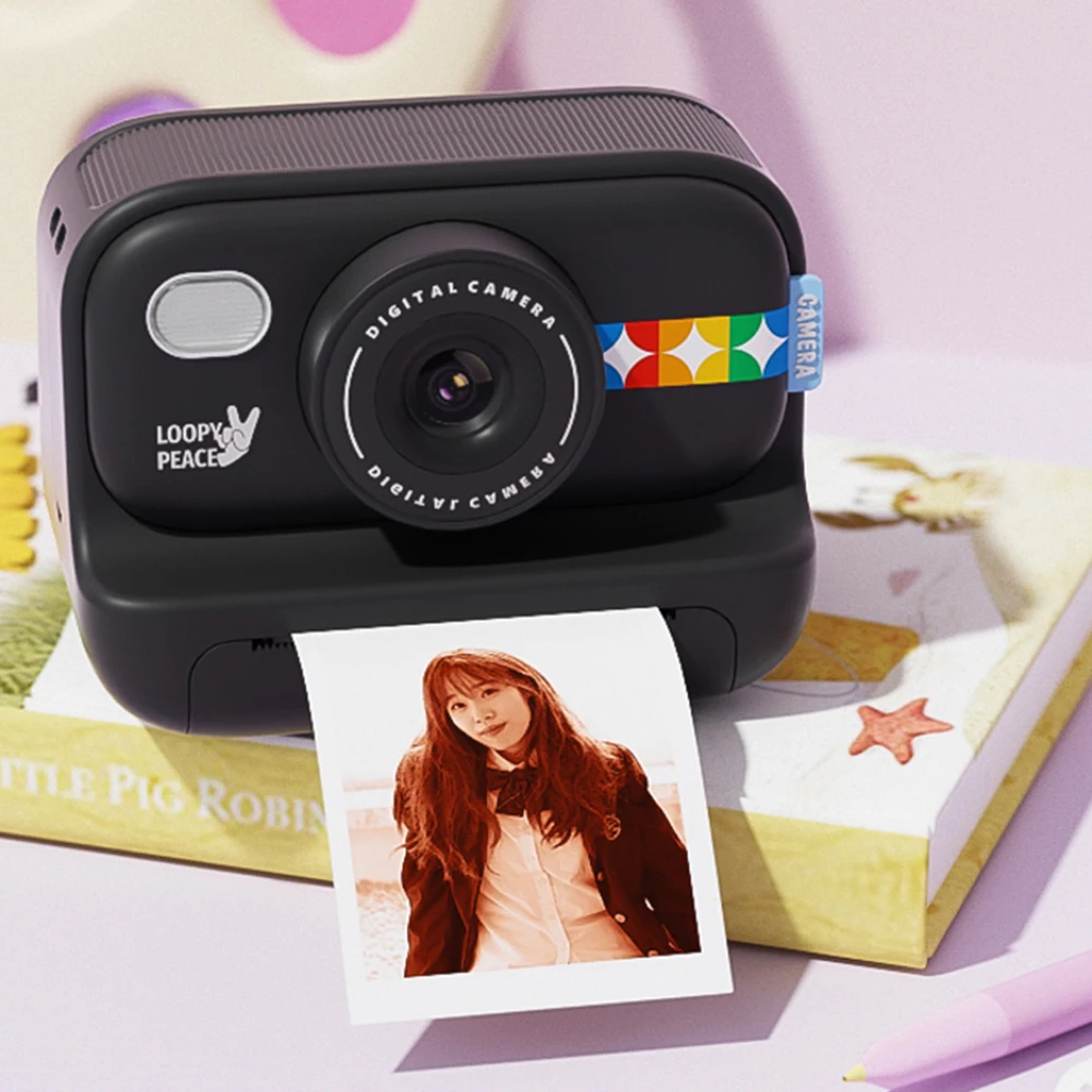 Cámara de impresión instantánea en color para niños, regalos de cumpleaños de Navidad para niñas y niños, cámaras de vídeo digitales HD sin papel térmico de tinta