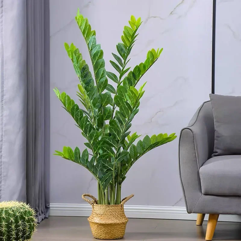 51in Gefälschte Pflanzen Große Künstliche Ficus Pflanzen Zweige Kunststoff Gefälschte Leafs Grün Banyan Baum Für Haus Schlafzimmer Garten Shop Decor – Detail 6
