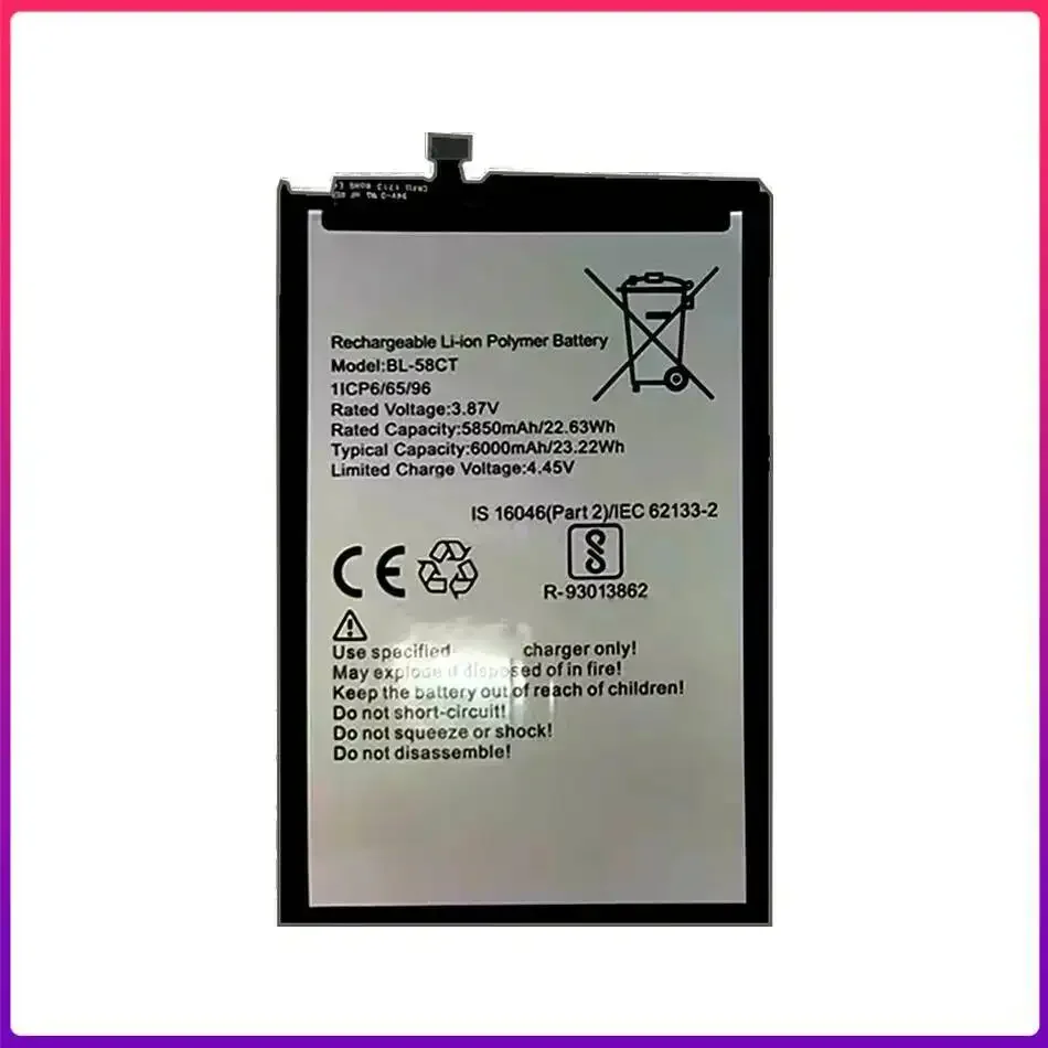 6000mAh BL-58CT Robust Mobile Phone Battery For Tecno Spark 7 7T KE6J KF6 KF6P KF6J