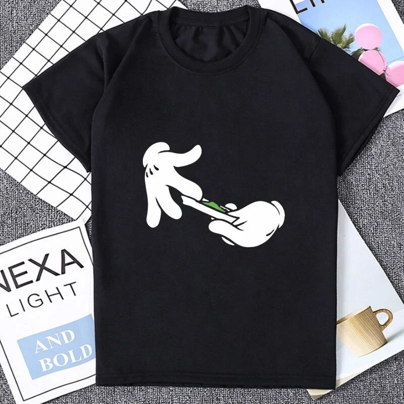 Funny Hands Rolling Blunt Joint Pot Weed Men's Unisex T Shirt Cool Casual Pride Women Tshirt Harajuku Hipster Streetwear Tee