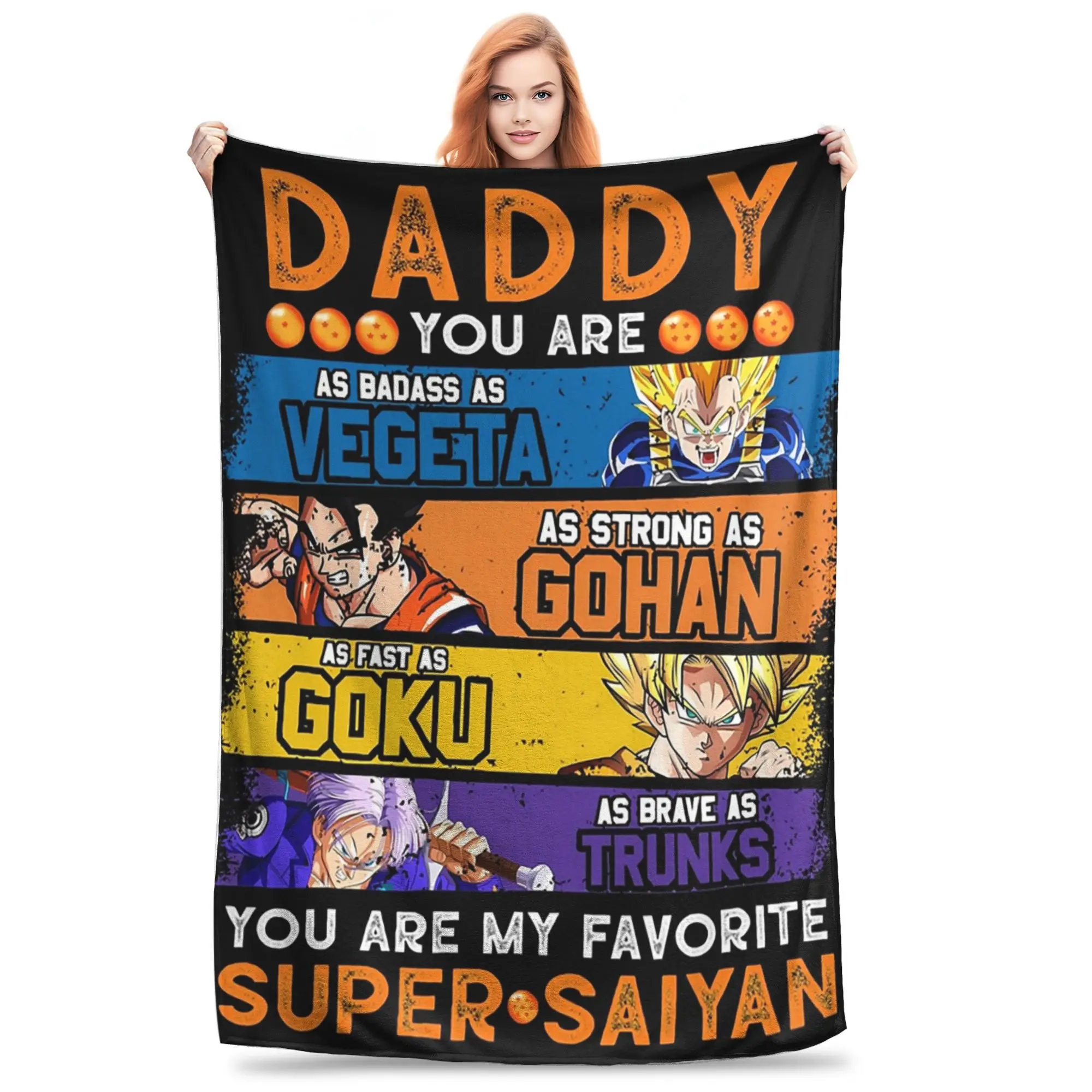 Daddy Dragonball Daddy You Are My Favorite Blanket Soft Warm Flannel Throw Blanket Cover for Bed Living room Picnic Travel Home