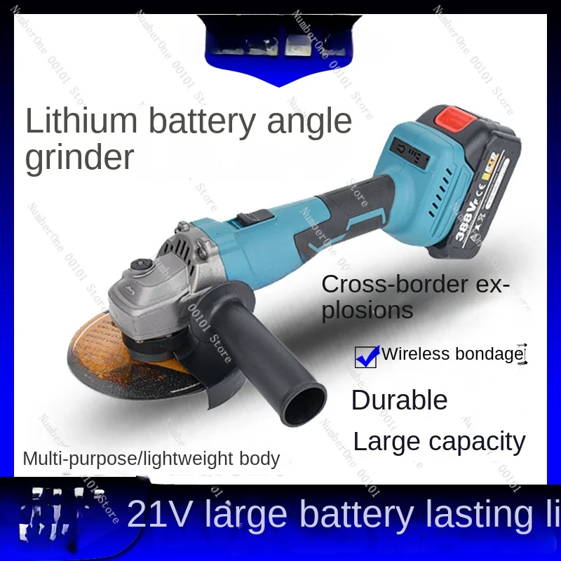 Lithium Battery Grinder Electric Brushless Angle Grinder Polishing Machine Cutting Artifact High Power, Brushless Angle Grinder