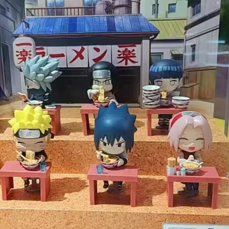 Caja ciega con temática de NARUTO Ramen, versión Q de adorno de mesa, muñeca Uzumaki Naruto, juguetes, regalo de vacaciones, periféricos de Anime