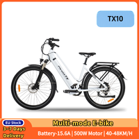 TX10 Urban Commuter E-Bike 500W 48V15.6Ah Long Range CST 27.5x2.4 Tires 9-Speed & Hydraulic Brakes Lockable Suspension Fork