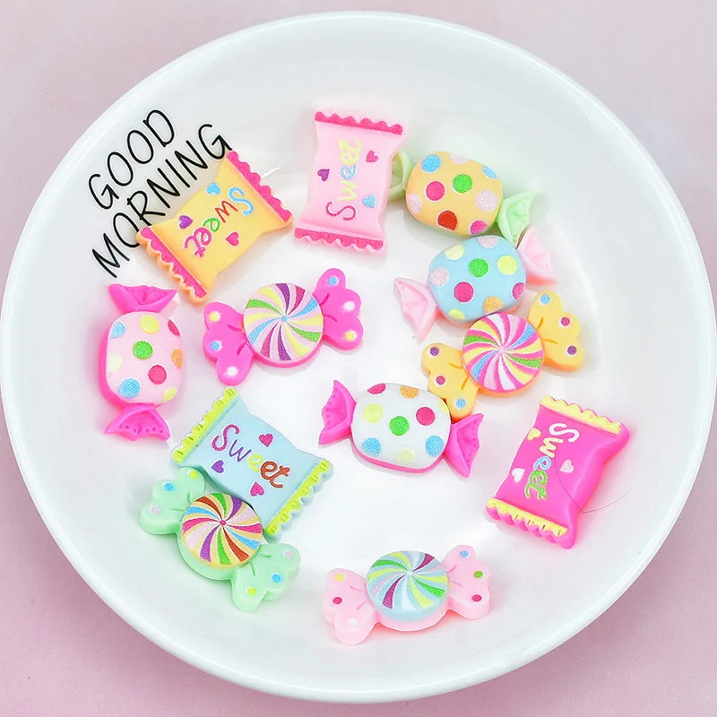 10PCS Schleim Charms Candy Süße Zucker Harz Plastilin Schleim Zubehör Perlen Machen Liefert Für Telefon Fall Dekoration – Detail 7