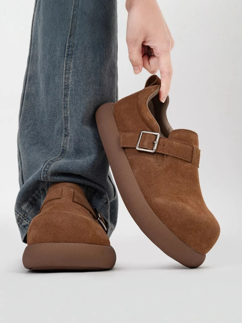 

Men's Slip-On Loafers Retro Faux Suede Soft Bottom Style Casual Shoes British Style Summer New Arrival