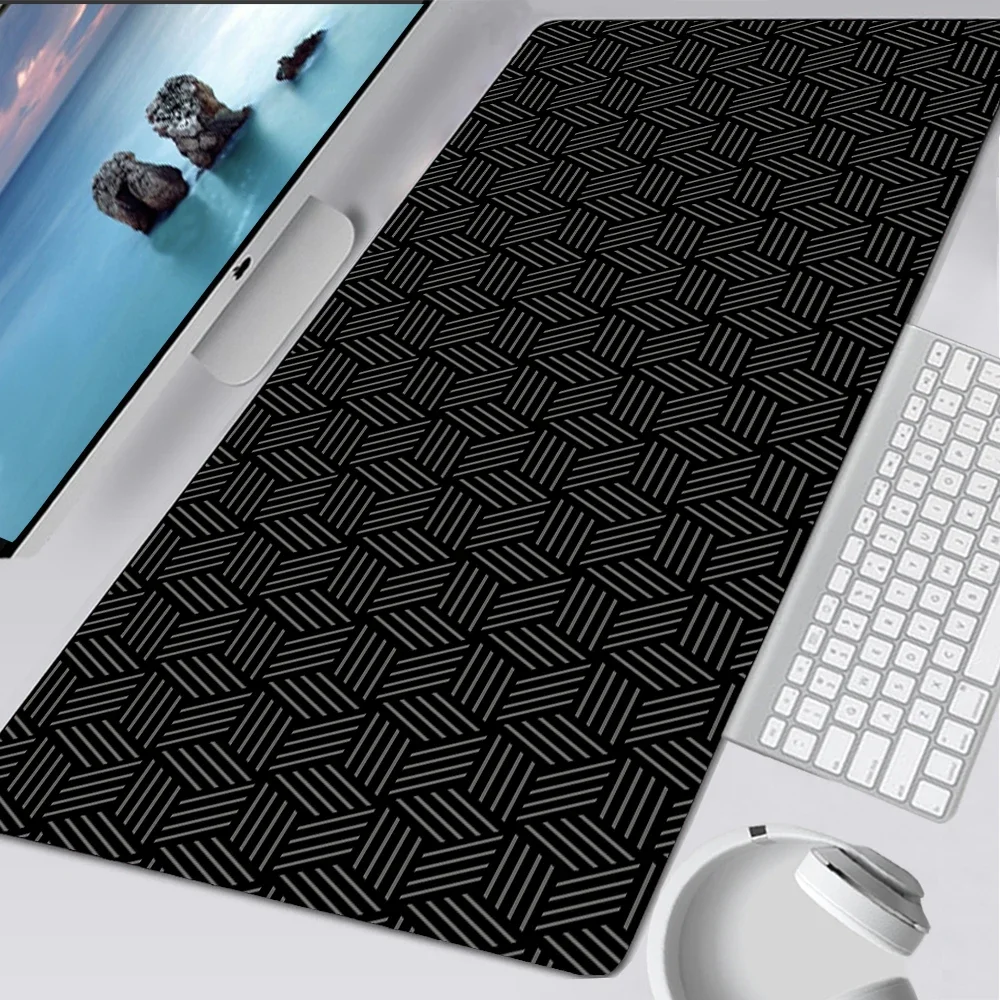 Laptop Black Mouse Pad Simple Hexagon Deskmat Big Mousepad Gamer Office Carpet Table Mat Keyboard Pad Carpet Gaming Accessories