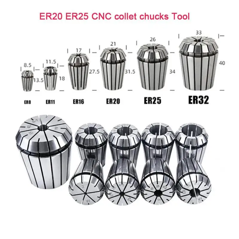 

ER20 ER25 High Precision Spring Collet Chuck Tool Precision Spring Collet 1-15mm For CNC Lathe Engraving Milling Machine