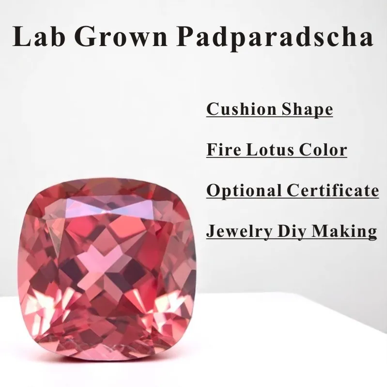 l-lab-grown-パパラチャ-スクエア-クッションシェイプ-ファイアロータスカラー-ジェムストーン-チャーム用-diy-ジュエリー製作-詰め合わせ可能-証明書付き