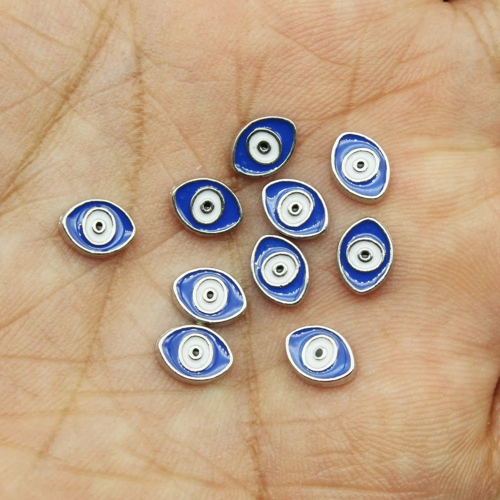 Hot Selling 20pcs Evil Eyes Floating Charms Living Glass Memory Lockets Bracelet Pendants Diy Jewelry Accessory