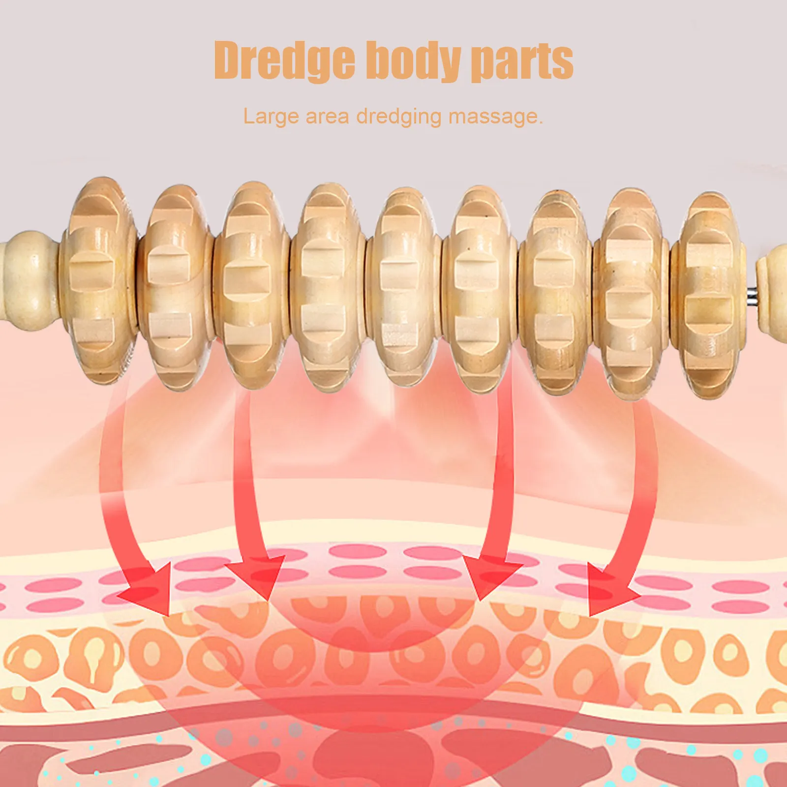 6Pcs Massage Tools Set Wood Therapy Massage Kit Back Massager Wooden Roller Stick Muscle Relaxing Manual Massager Tool