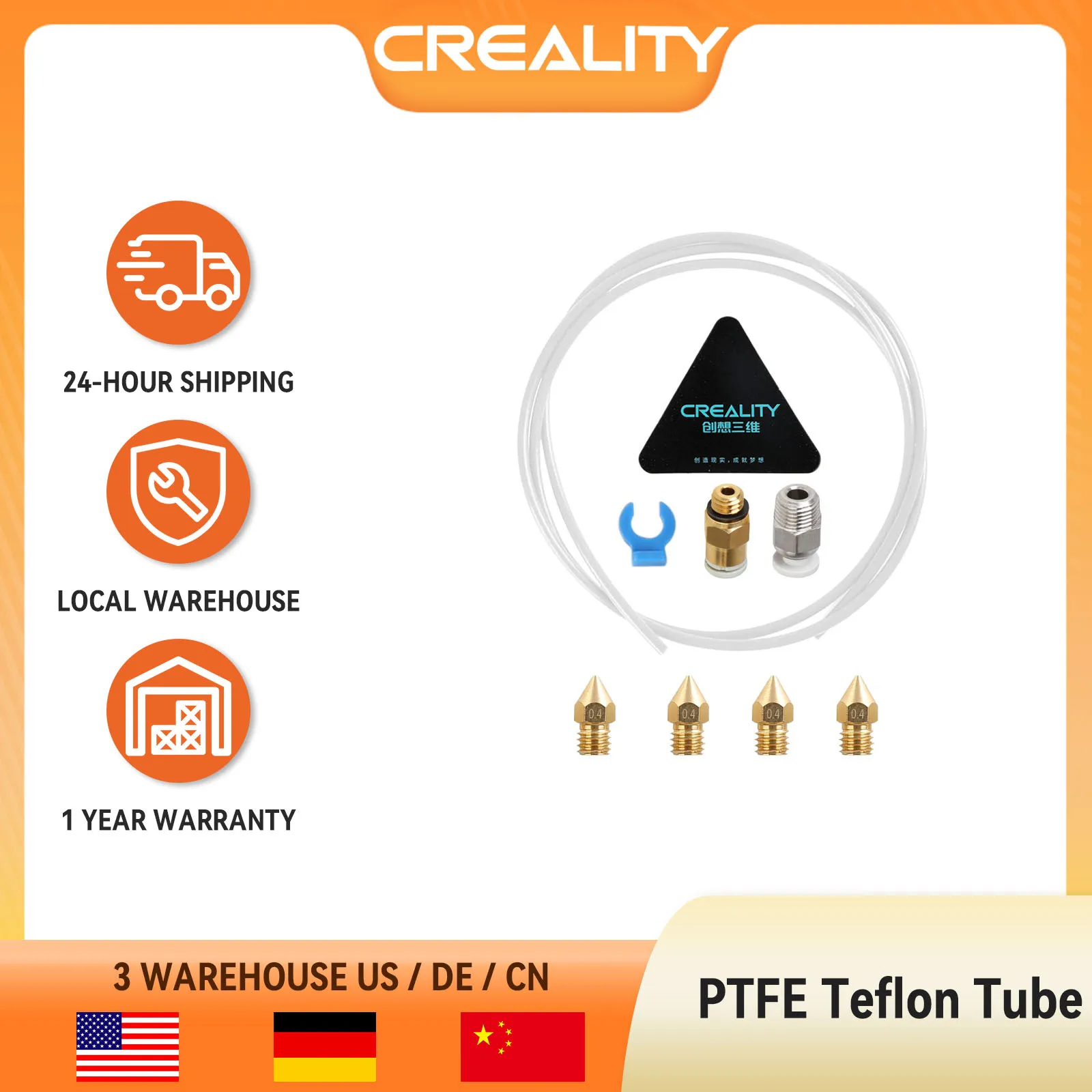 Creality Official PTFE Tube Bowden Tubing For 1.75mm Filament 3D Printer Replacement Parts Kit Ender Original Accessories