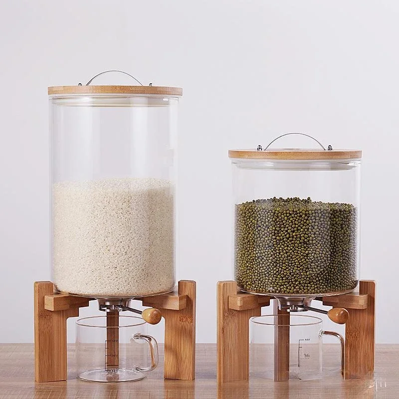 High borosilicate glass metering rice barrel grain storage box rice cylinder large moisture-proof insect-proof grain storage