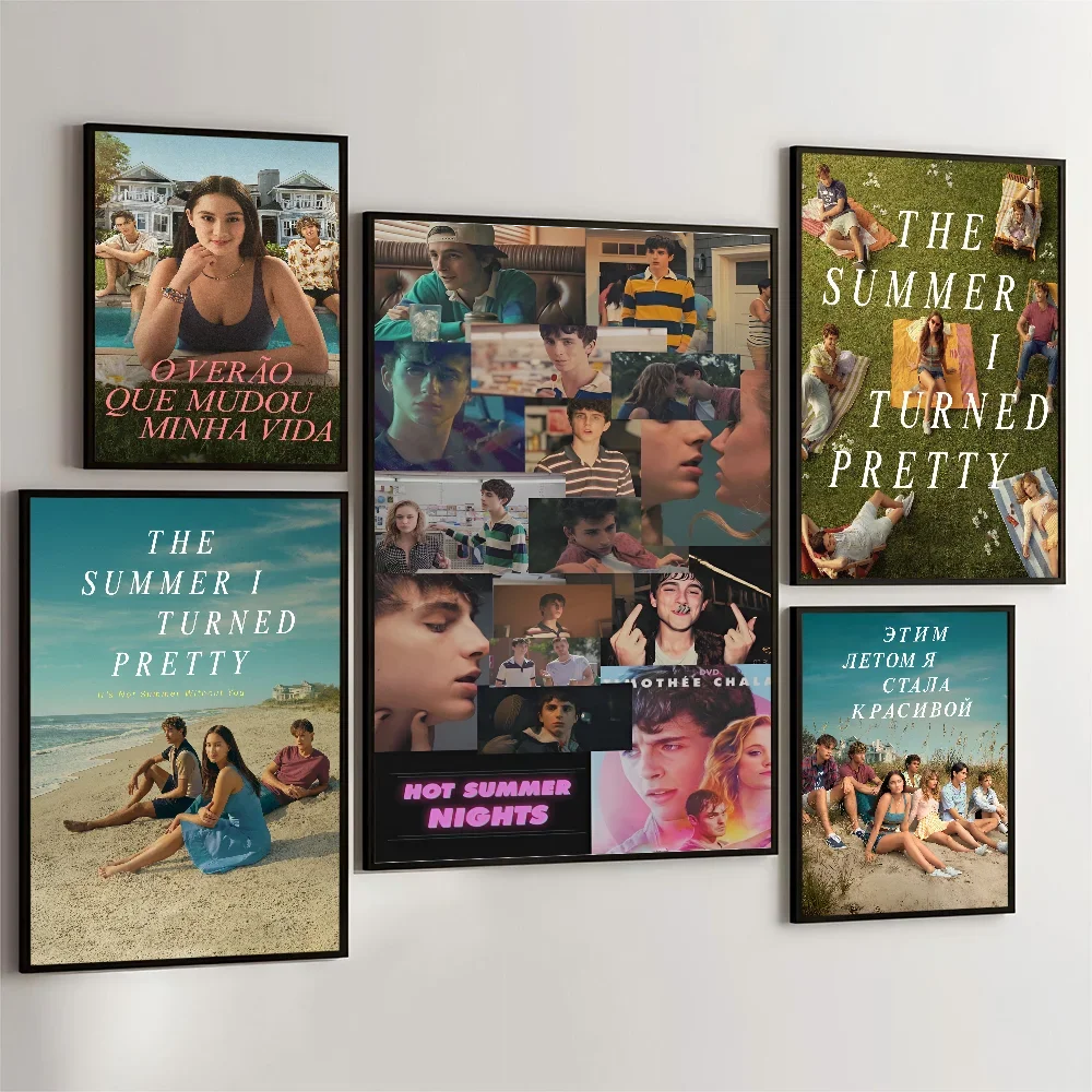 1PC Hot TV The Summer I Turned Poster Movie Sticky Posters Retro Kraft Paper Sticker Room Bar Cafe Aesthetic Art Wall Painting