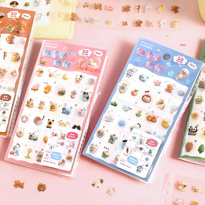 90pcs/1lot Kawaii Stationery Stickers Soft Diary Diary Decorative Mobile Stickers Scrapbooking DIY Craft Stickers