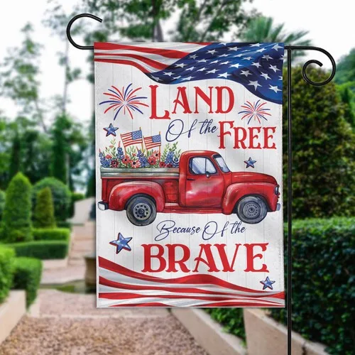 Land Of The Free Because Of The Brave Double-sided Flag, USA Country Truck Flag HHP AAL HHM WZZ yyi