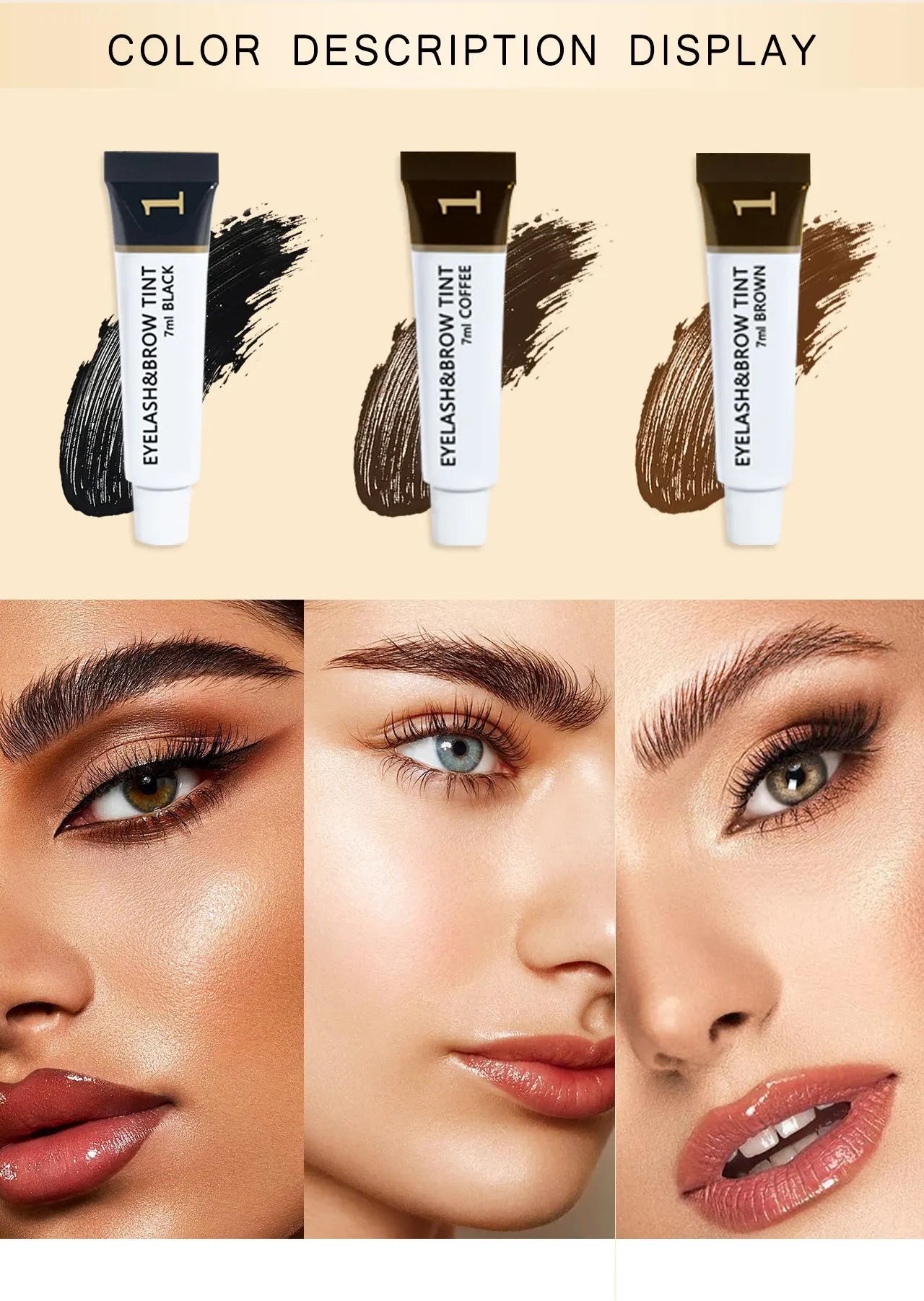 ICONSIGN Wimpern- und Augenbrauen-Färbemittel Augenbrauen-Färbung Wasserfest Langanhaltend Augenbrauen-Set Semi-Permanent Augenbrauen Schwarz Braun – Detail 3